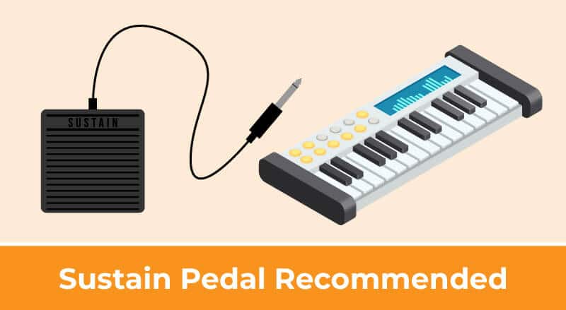 Using a Sustain Pedal with a MIDI Controller is Recommended